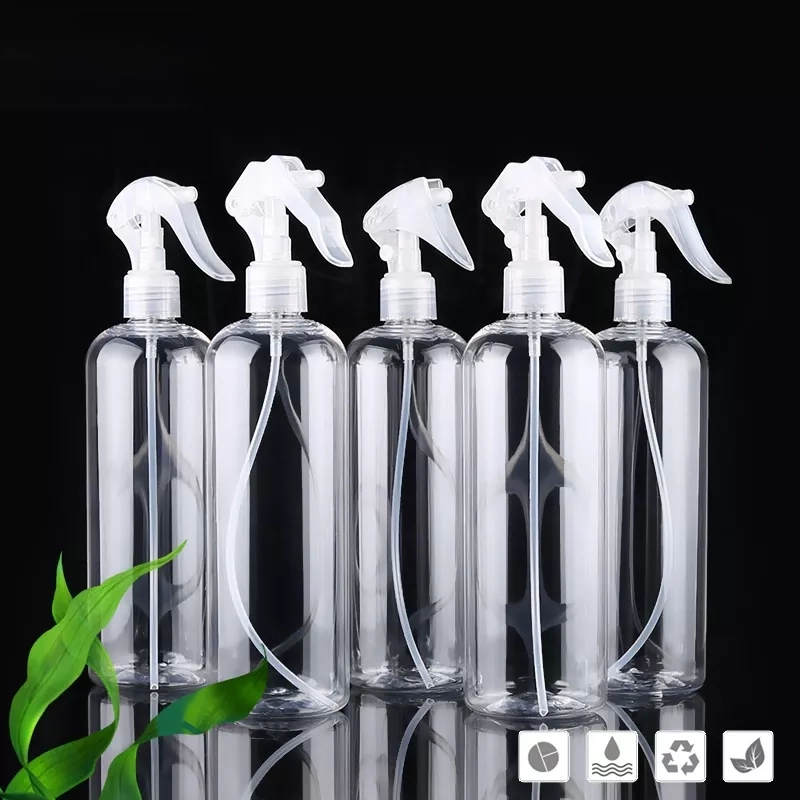 Botella de spray de plástico transparente redonda PET de 500 ml